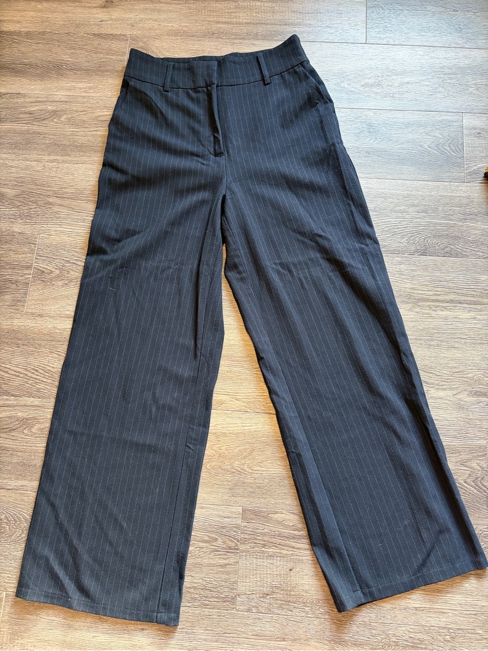 Ricki's Black Pinstripe Wide-Leg Dress Pants